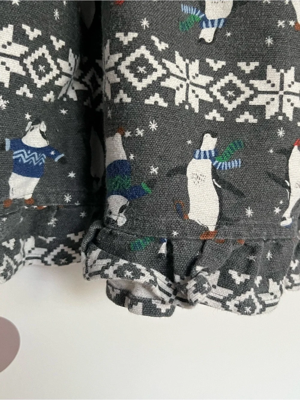 Hanna Andersson Flannel Nightgown Penguin Snow Print Made in Peru size 6 120cm